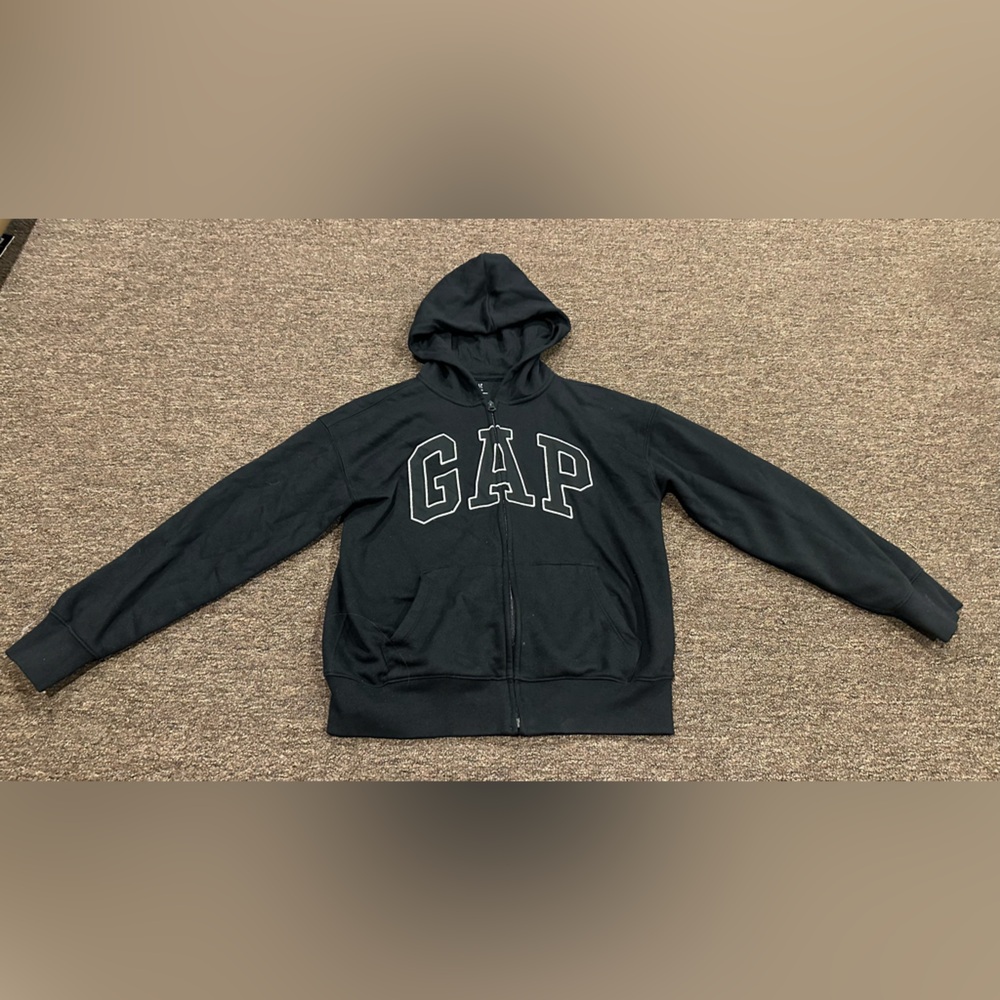 EUC Junior Ladies GAP Black Hoodie full zip jacket XXL